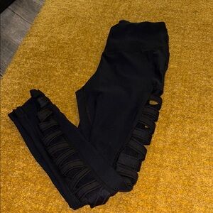 Reflex Black Leggings with Side Cutout Design